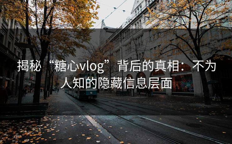 揭秘“糖心vlog”背后的真相：不为人知的隐藏信息层面
