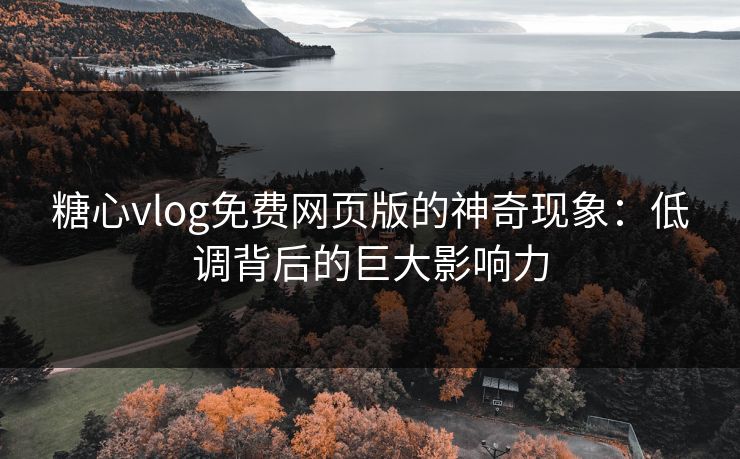 糖心vlog免费网页版的神奇现象：低调背后的巨大影响力