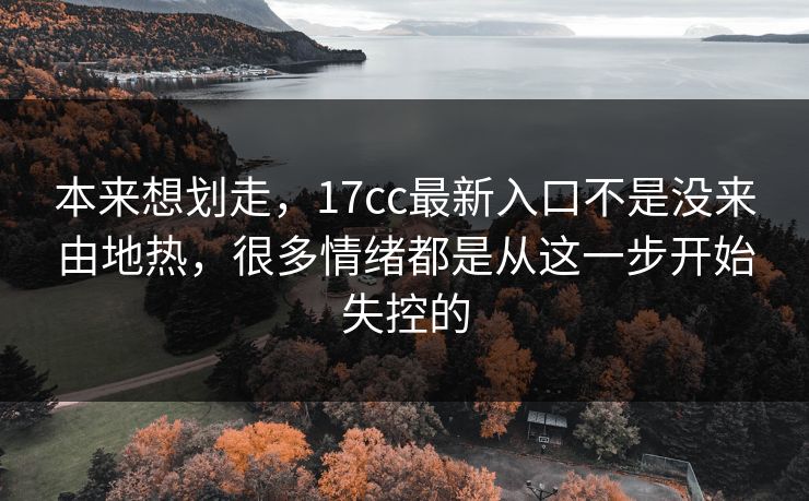 本来想划走，17cc最新入口不是没来由地热，很多情绪都是从这一步开始失控的
